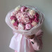 Авторский букет с пионами и гортензией в розовой гамме №75